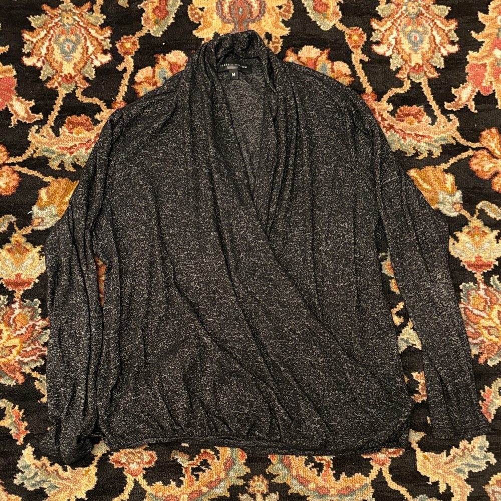 Slate & Willow Black and White Knit Wrap Top So Soft Made in USA